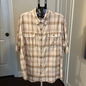 RedHead Beige and Orange Plaid Button Down Shirt